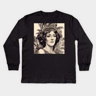 Gloria Swanson drawing Kids Long Sleeve T-Shirt